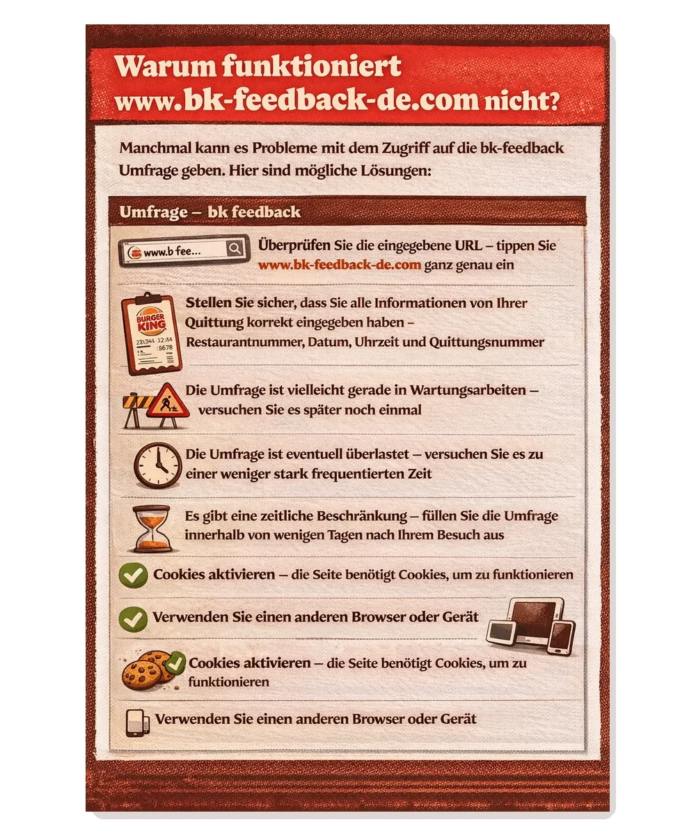 Ältere deutschsprachige Fehlerbehebungs-Grafik für die BK Feedback Website